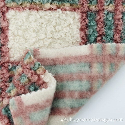Check Single Side Faux Fur Teddy Fleece Fabric